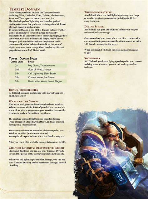 dnd 5e domains|Cleric: Tempest Domain .